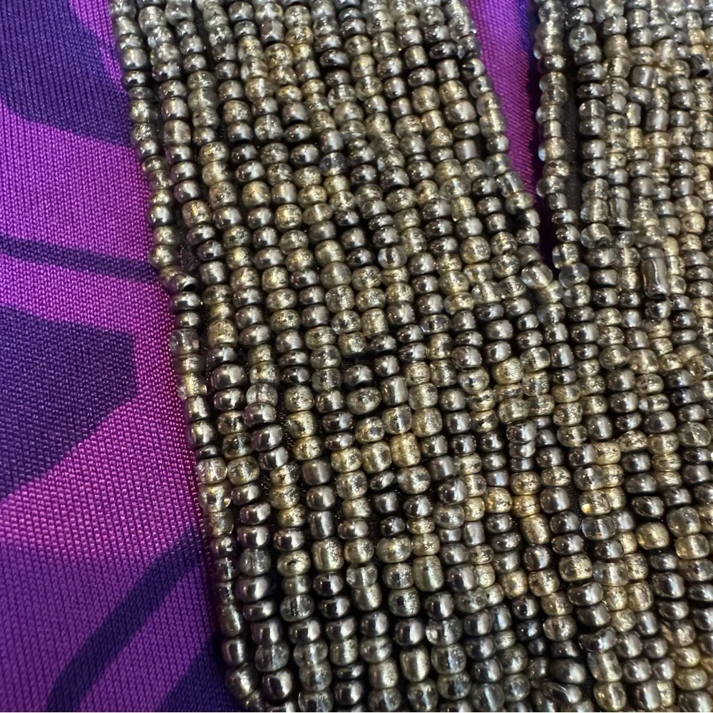 Vintage Tori Burch purple beaded dress size small